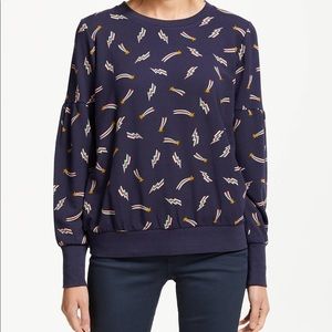 Boden Renee Shooting Star Lightning Bolt Sweatshirt Dropped Puff Sleeves…